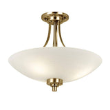 Welles 3-Light Semi Flush Ceiling Light Brass - Comet Lighting