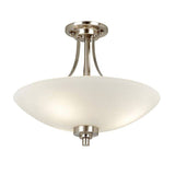 Welles 3-Light Semi Flush Ceiling Light Satin Nickel - Comet Lighting