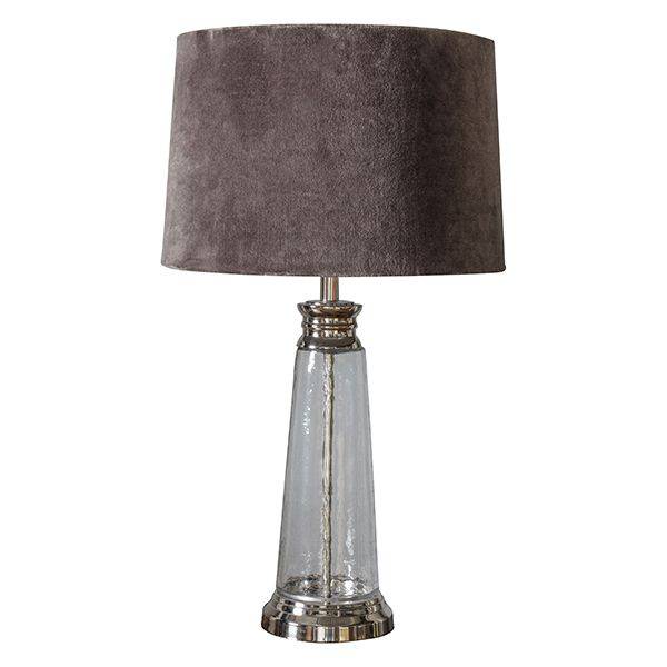 Winslet Table Lamp w/ Grey Shade - Comet Lighting