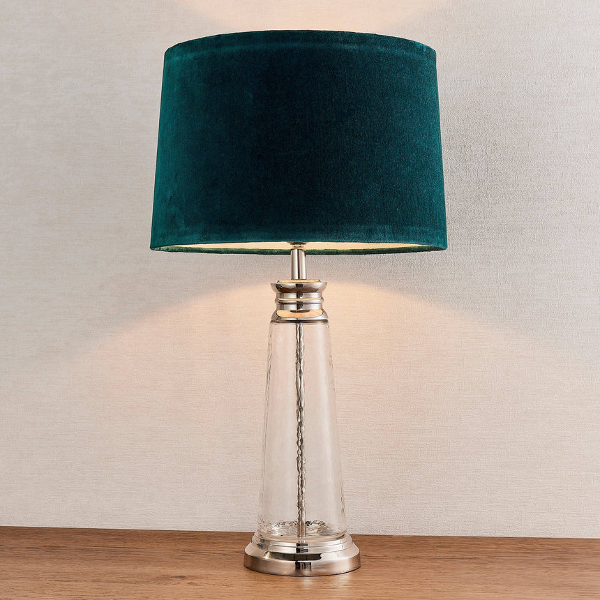 Winslet Table Lamp w/ Teal Shade - Comet Lighting