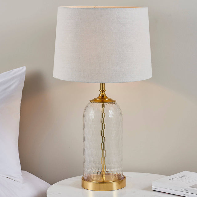 Wistow Table Lamp & Mia Natural Shade - Comet Lighting