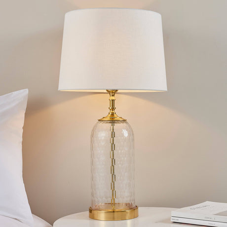 Wistow Table Lamp & Mia Vintage White Shade - Comet Lighting