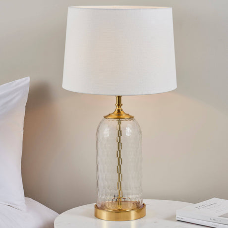 Wistow Table Lamp & Mia Vintage White Shade - Comet Lighting