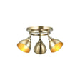 Wyatt 3Lt Round Spotlight Antique Brass - Comet Lighting