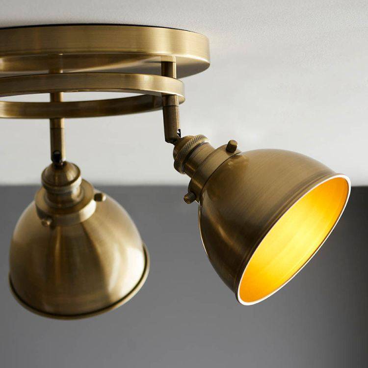 Wyatt 3Lt Round Spotlight Antique Brass - Comet Lighting