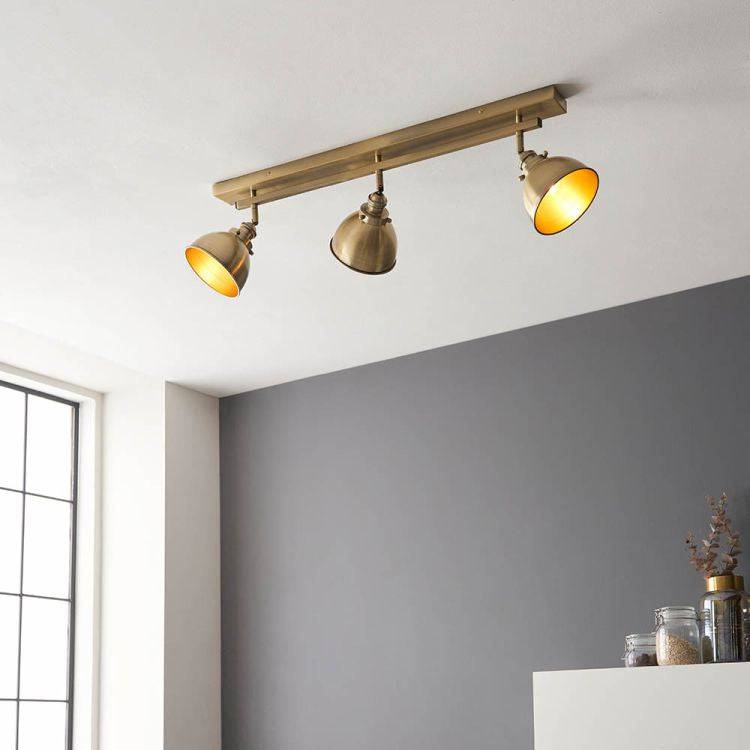 Wyatt 3Lt Spotlight Bar Antique Brass - Comet Lighting