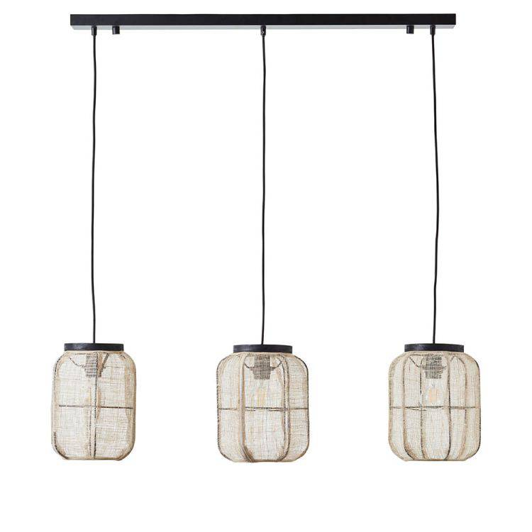 Zaire 3Lt Pendant Ceiling Light Matt Black - Comet Lighting