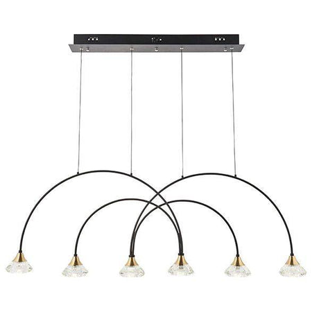 Zander 6lt Pendant Ceiling Light Matt Black - Comet Lighting