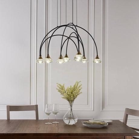 Zander 9lt Pendant Ceiling Light Matt Black - Comet Lighting