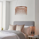 Zelma LED Pendant Ceiling Light Brushed Copper - Comet Lighting