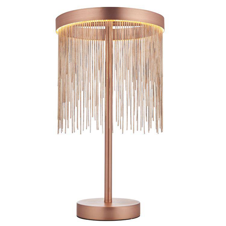 Zelma LED Table Lamp Brushed Copper - Comet Lighting