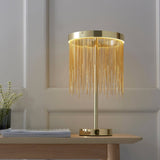 Zelma LED Table Lamp Satin Brass - Comet Lighting