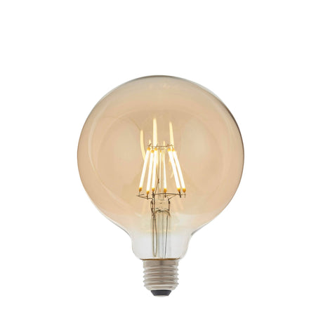 Endon E27 LED Filament 125mm Globe Amber 6w 2500k 550lm Dimmable - Comet Lighting