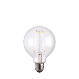 Endon E27 LED Filament 95mm Globe 2w 2200k 210lm - Comet Lighting