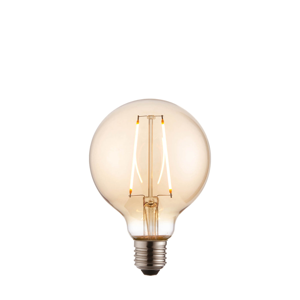 Endon E27 LED Filament 95mm Globe Amber 2w 2000k 190lm - Comet Lighting