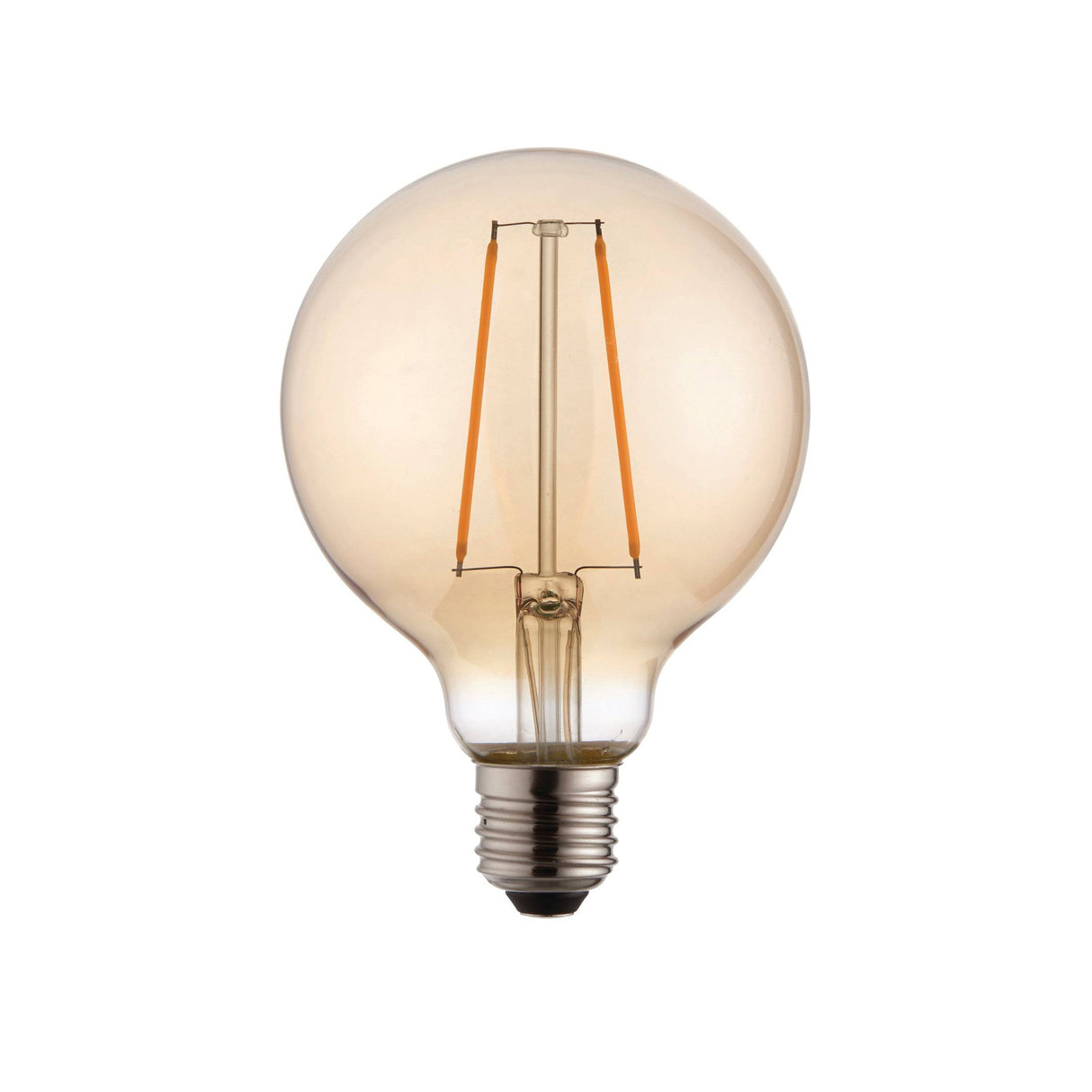 Endon E27 LED Filament 95mm Globe Amber 2w 2000k 190lm - Comet Lighting