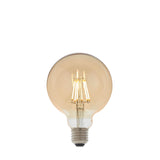 Endon E27 LED Filament 95mm Globe Amber 6w 2500k 550lm Dimmable - Comet Lighting