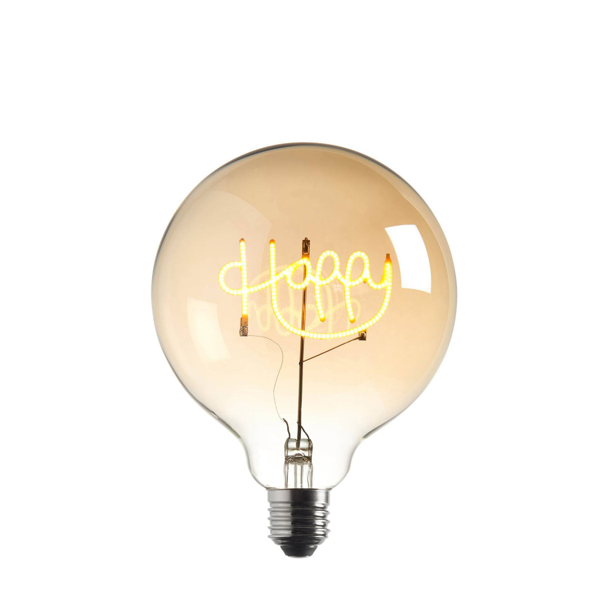 Endon E27 LED Filament Happy Globe Amber 2w 2000k 130lm - Comet Lighting