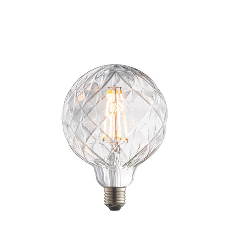 Endon E27 LED Filament Large Facet 125mm Globe 4w 2200k 450lm - Comet Lighting