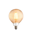 Endon E27 LED Filament Ribbed 125mm Globe Amber 4w 2000k 400lm - Comet Lighting