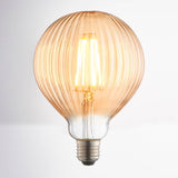 Endon E27 LED Filament Ribbed 125mm Globe Amber 4w 2000k 400lm - Comet Lighting