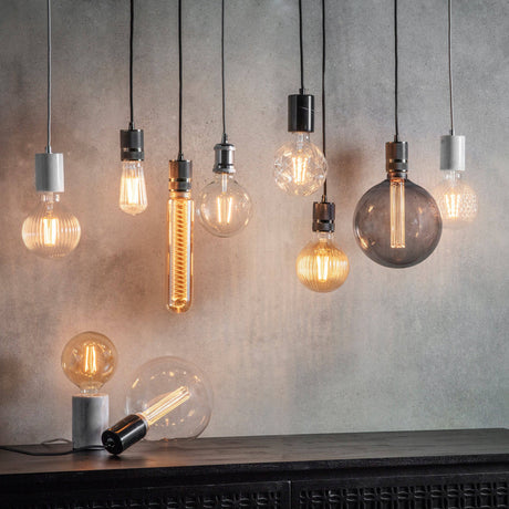 Endon E27 LED Filament Ribbed Pear Shaped 4w 2200k 450lm - Comet Lighting