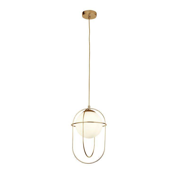 Anstey 1Lt Pendant Ceiling Light Polished Brass - Comet Lighting