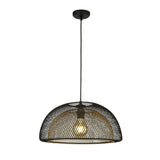 Ashcombe 1Lt Pendant Ceiling Light Black/Gold - Comet Lighting