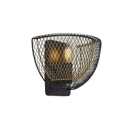 Ashcombe 1Lt Wall Light Black/Gold - Comet Lighting