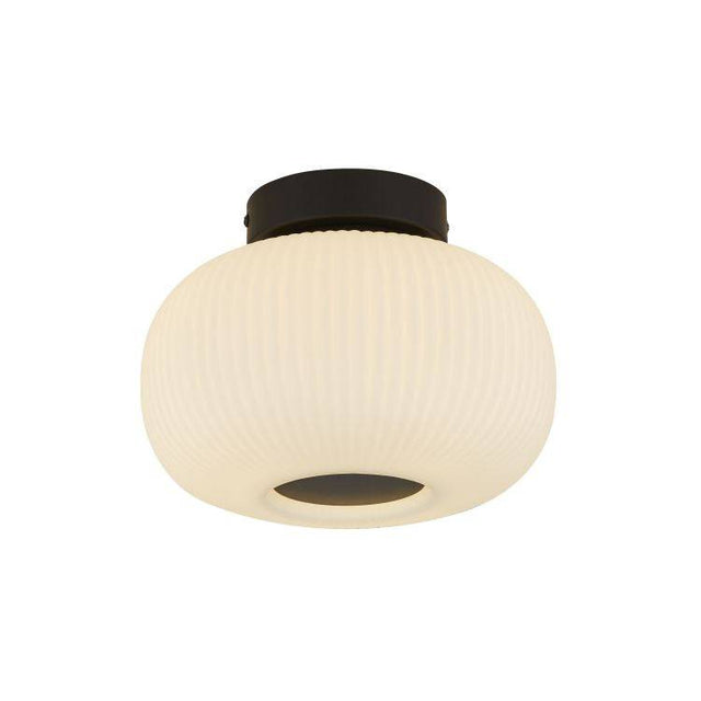 Ayles 1Lt Flush Ceiling Light Black - Comet Lighting