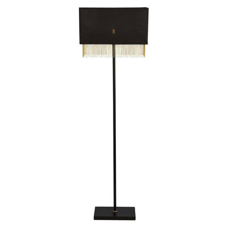 Bradfield 1Lt Floor Lamp - Black w/ Black Shade - Comet Lighting