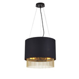 Bradfield 3Lt Pendant Ceiling Light w/ Black Shade - Comet Lighting