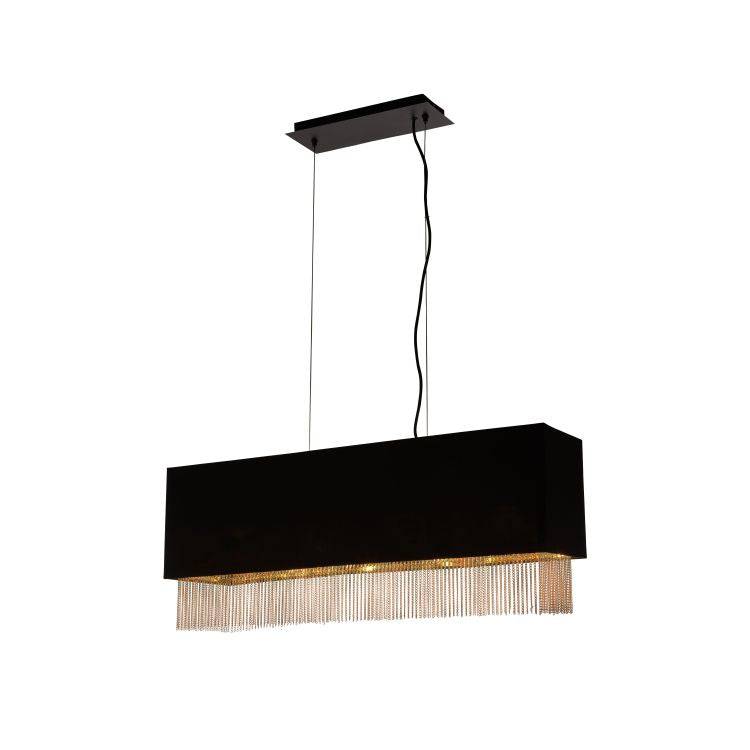 Bradfield 4Lt Pendant Ceiling Light w/ Black Shade - Comet Lighting