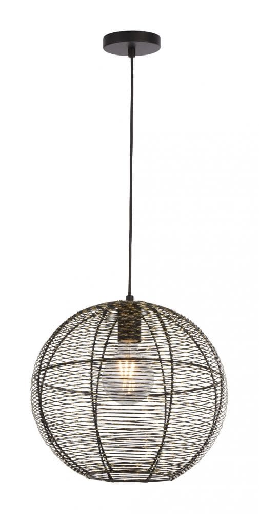 Cadhay1Lt Pendant Ceiling Light Black/Gold - Comet Lighting