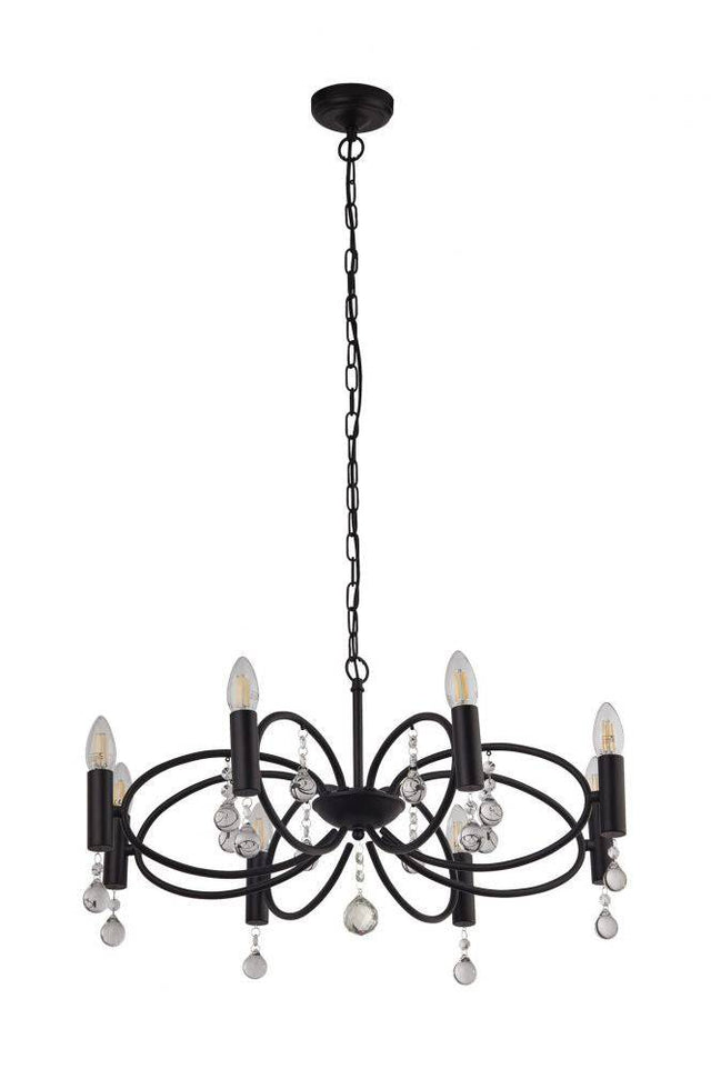 Chelsea 8Lt Pendant Ceiling Light Black - Comet Lighting