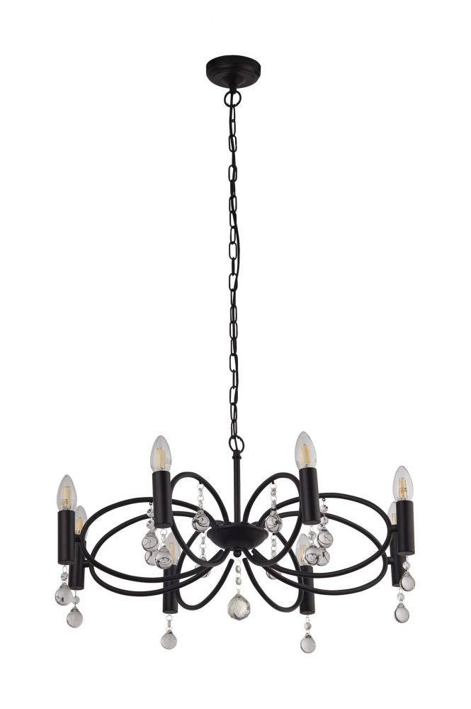 Chelsea 8Lt Pendant Ceiling Light Black - Comet Lighting