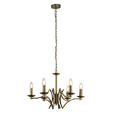 Colaton 6Lt Pendant Ceiling Light Antique Brass - Comet Lighting