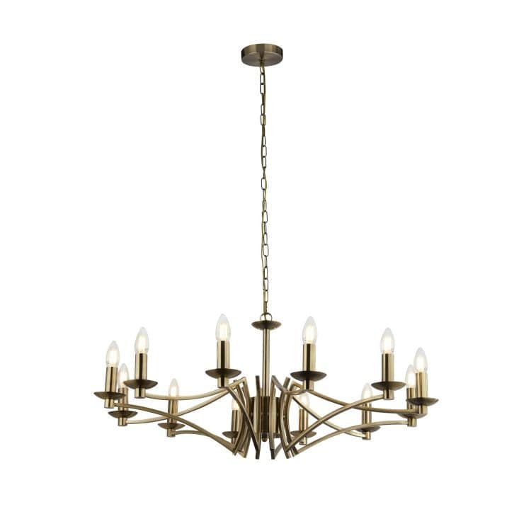 Colaton 8Lt Chandelier Antique Brass - Comet Lighting