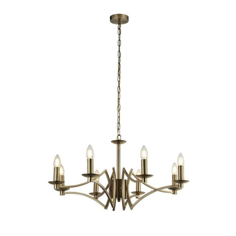 Colaton 8Lt Pendant Ceiling Light Antique Brass - Comet Lighting