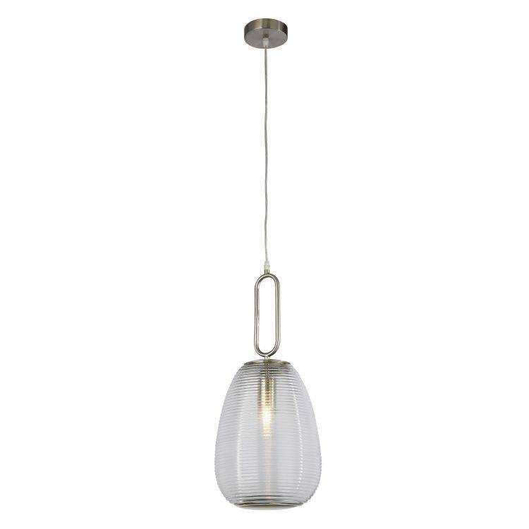 Combe 1Lt Pendant Ceiling Light Satin Nickel - Comet Lighting