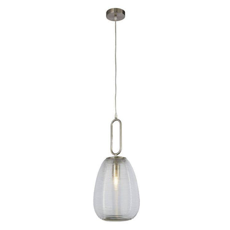 Combe 1Lt Pendant Ceiling Light Satin Nickel - Comet Lighting