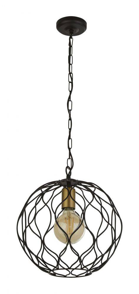 Culm 1Lt Pendant Ceiling Light Black/Gold - Comet Lighting