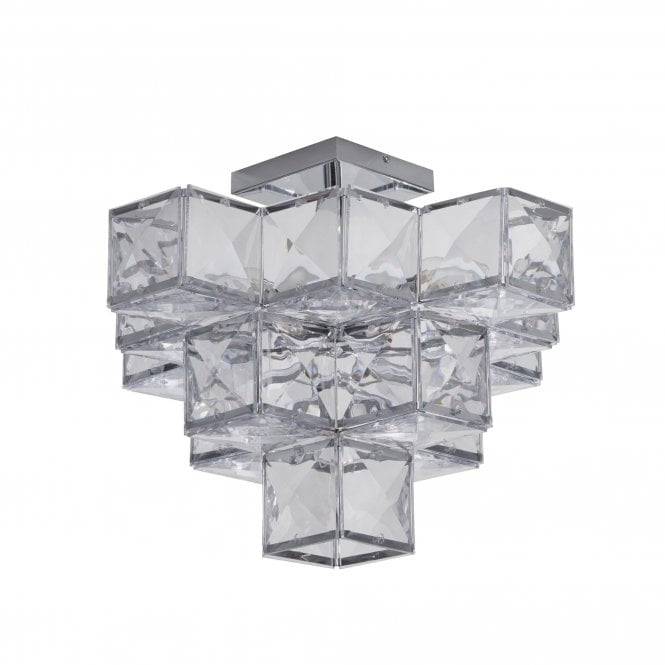 Drewe 5Lt Semi Flush Ceiling Light Chrome - Comet Lighting