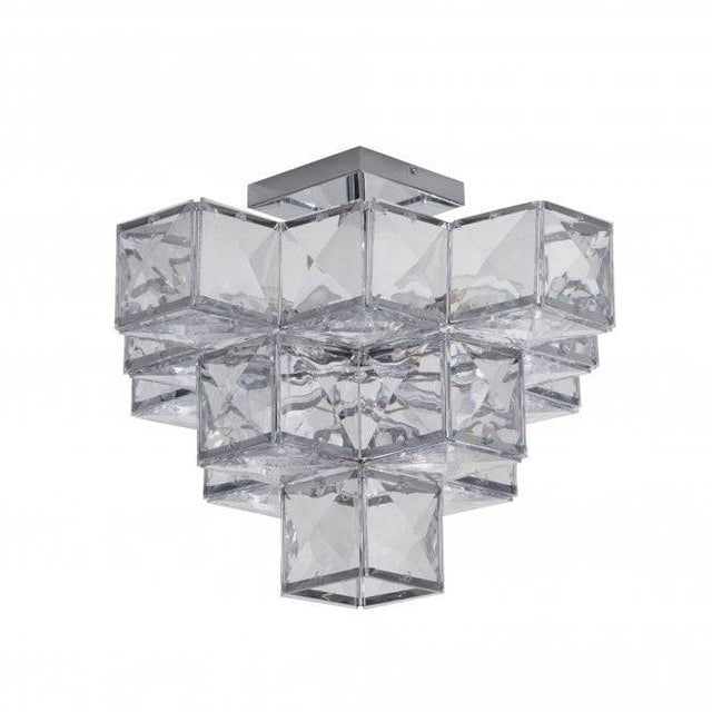 Drewe 5Lt Semi Flush Ceiling Light Chrome - Comet Lighting