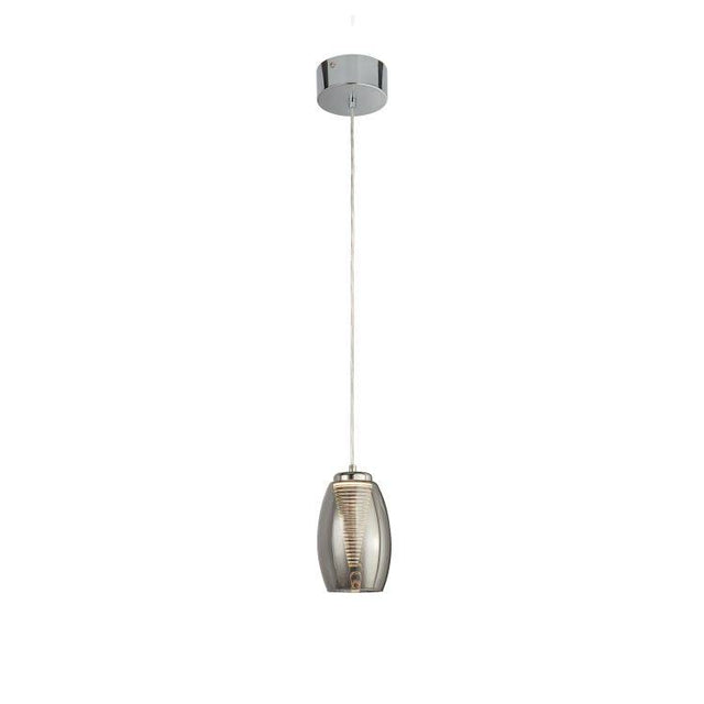 Dulverton 1Lt LED Pendant Ceiling Light With Smoked Glass - Comet Lighting