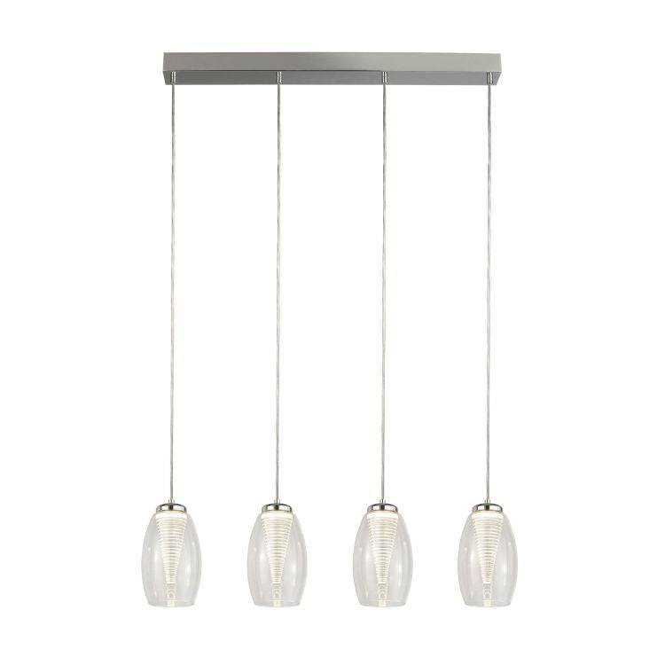 Dulverton 4Lt LED Bar Pendant With Clear Glass - Comet Lighting