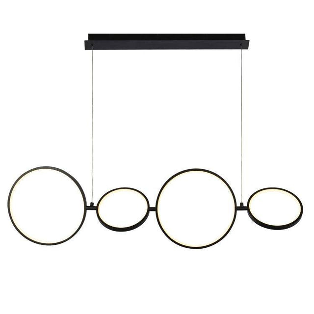 Ermington 4Lt LED Pendant Ceiling Light Black - Comet Lighting