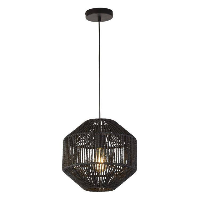 Exbridge 1Lt Pendant Ceiling Light Black - Comet Lighting