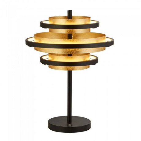 Filleigh 3Lt LED Table Lamp Black/Gold Leaf - Comet Lighting