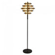 Filleigh 5Lt LED Floor Lamp Black/Gold Leaf - Comet Lighting